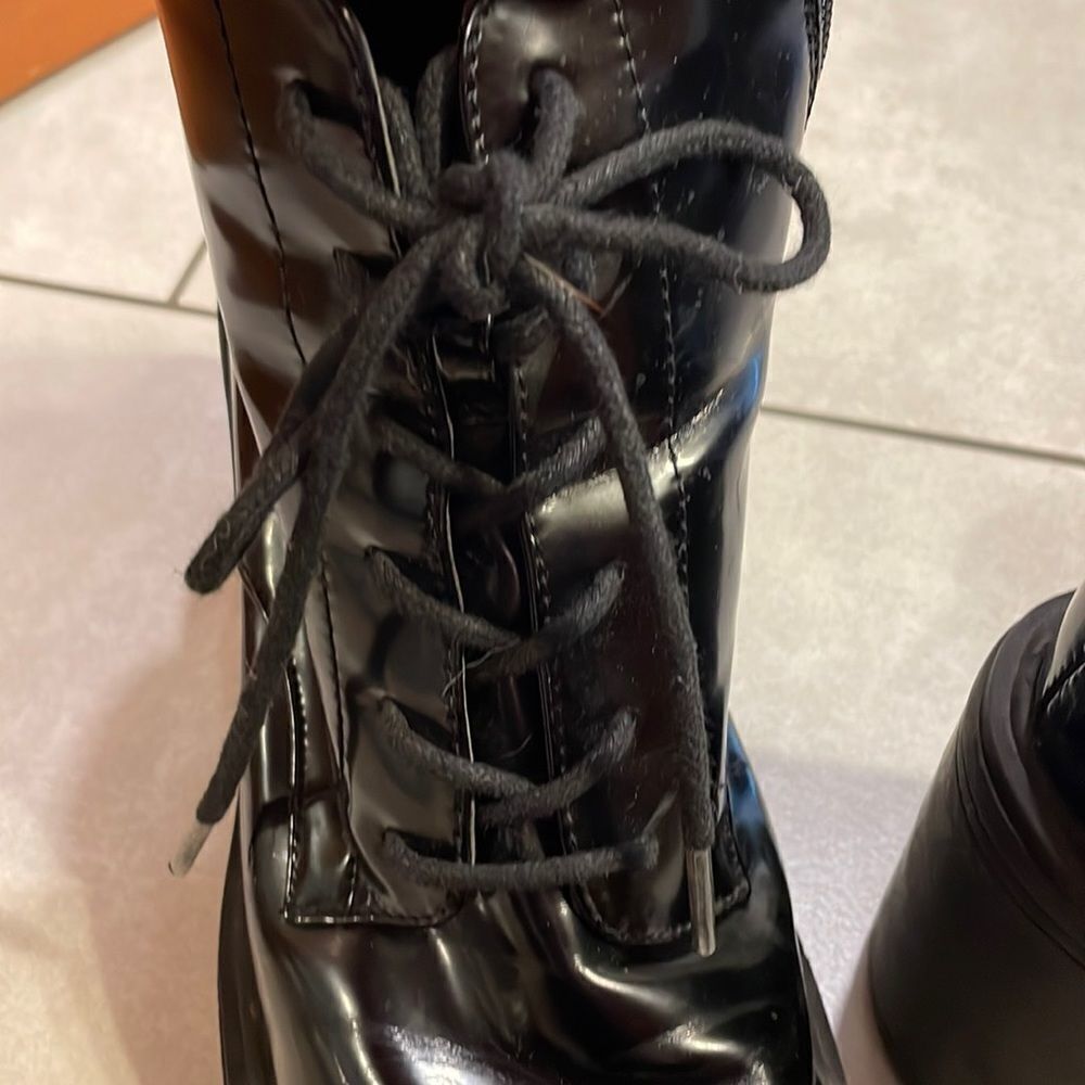 Forever 21 black heeled lace up ankle boots - Picture 7 of 13
